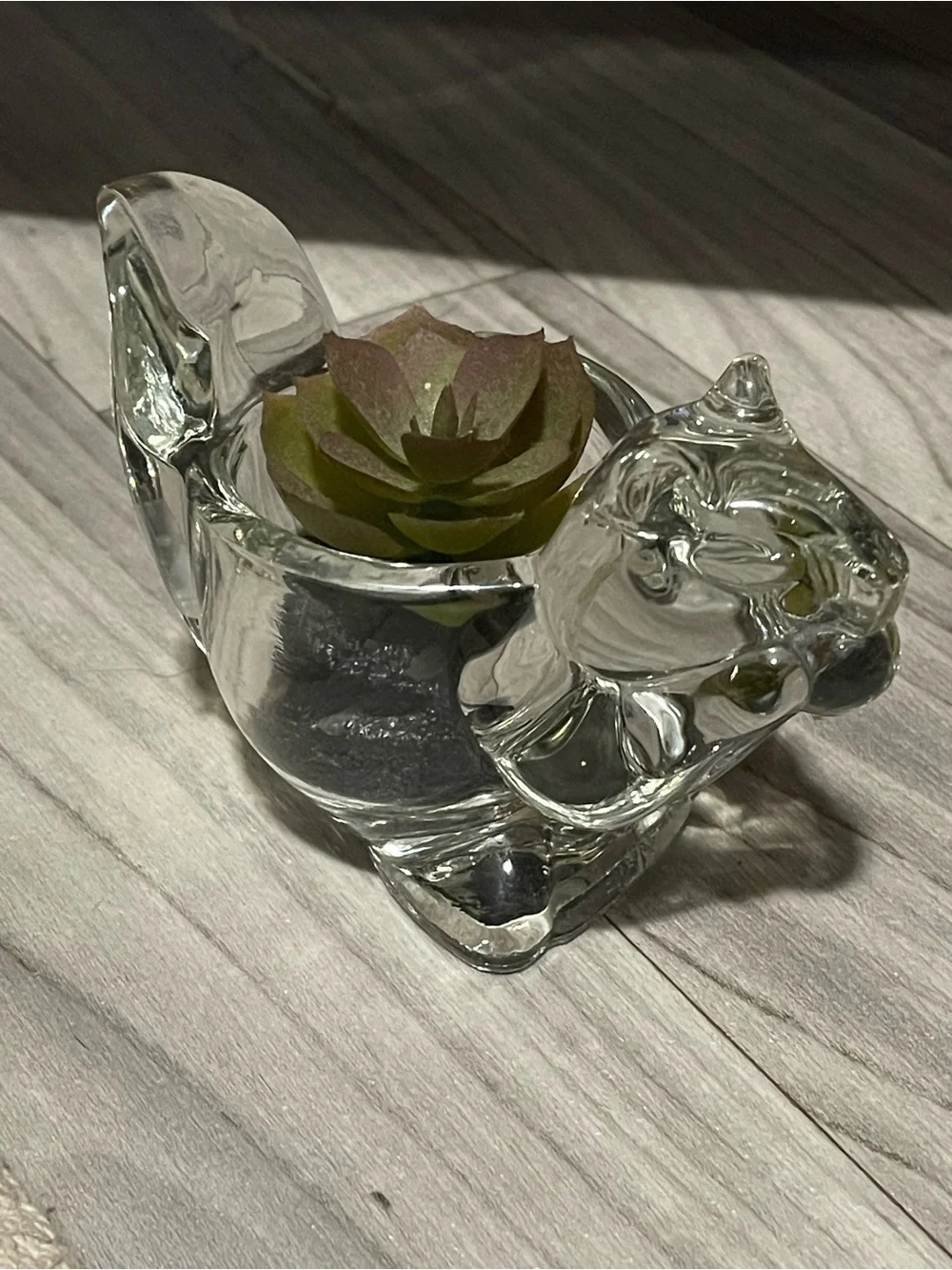 Set of 3 Clear Glass Animal Holders - Bird, Cat & Squirrel